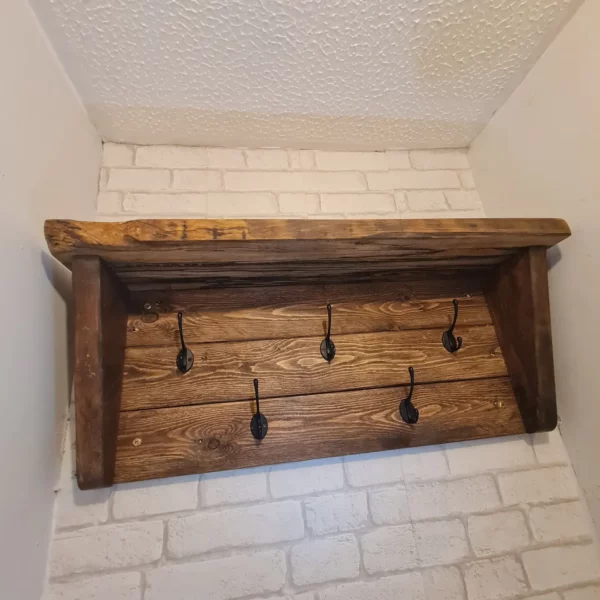 "Coat Hanger/Shelf Spalted Beech Top"