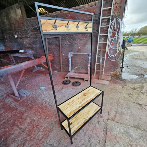 "Spalted Beech Coat and Shoe rack"
