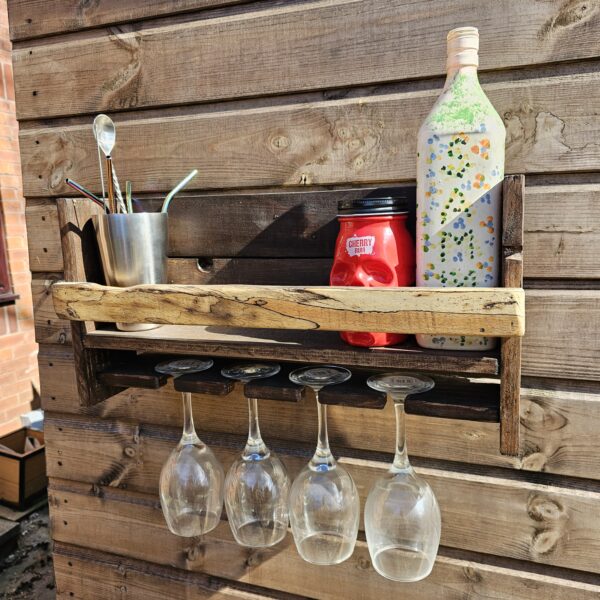 "Rustic Wine/Gin Rack Spalted Beech"