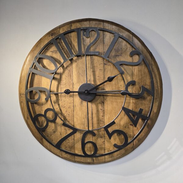 " Oak Barrel Lid Clock"