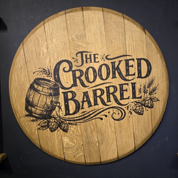 "Oak Barrel Lid" - “The Crooked Barrel"